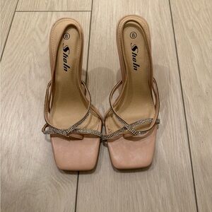 SHEIN Square Toe Strappy Heels